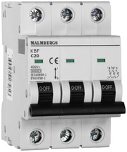 Dvärgbrytare C-typ 3-pol 20A 6kA Malmbergs